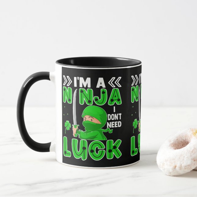 Mug Je suis un Ninja Je n'ai pas besoin de chance Sain (Avec donut)