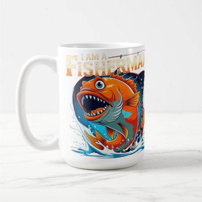 Mug Je suis un pêcheur - Bold & Funny Big Fish Design (Gauche)