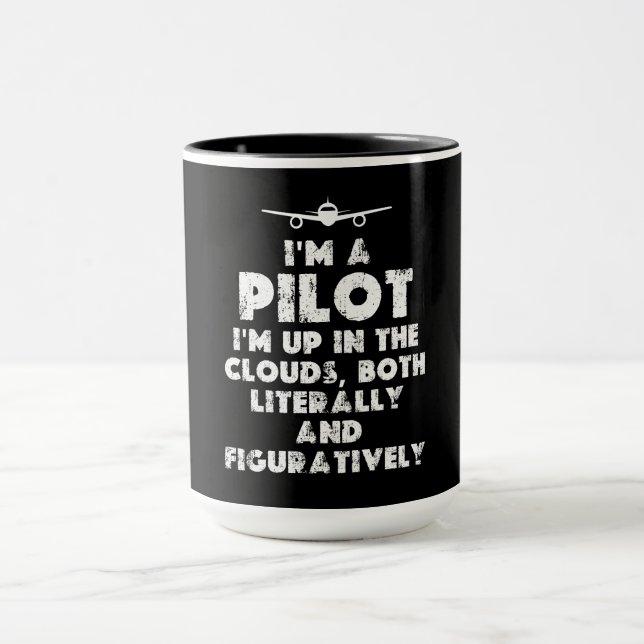 Mug Je suis un pilote amusant (Centre)