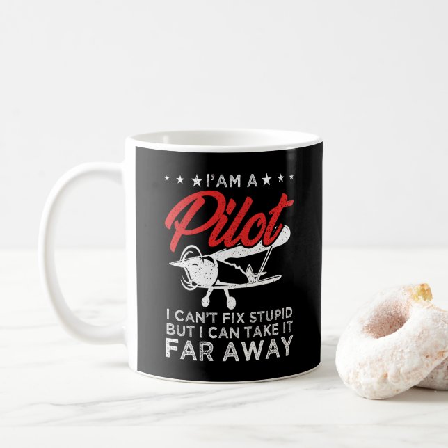 Mug Je suis un pilote je ne peux pas réparer stupide m (Avec donut)