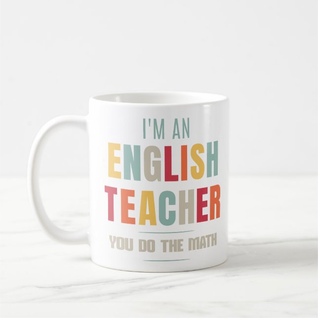 Mug Je suis un professeur d'anglais, vous faites le tu (Gauche)