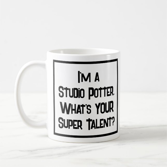 Mug Je suis un Studio Potter. Quel est ton super talen (Gauche)
