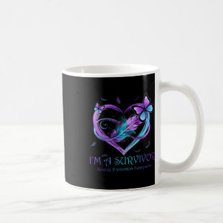 Mug Je suis Un Survivant Beurre Coeur Prévention du Su