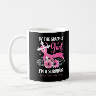 Mug Je suis un survivant Cancer du sein Croix rose rub