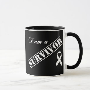 Mug Je suis un survivant de cancer de poumon - ruban
