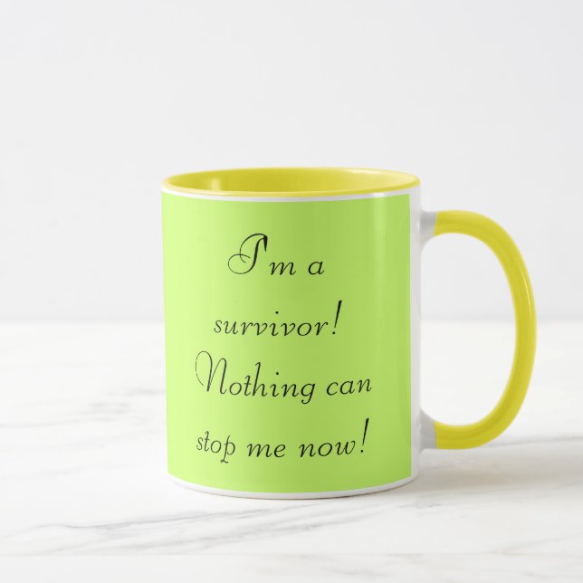 Mug Je suis un survivant ! Rien ne peut m'arrêter (Droite)