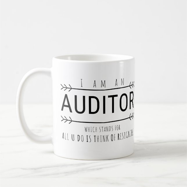 Mug Je suis un vérificateur comptable amusant (Gauche)