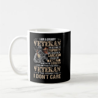Mug Je Suis Un Vétéran Grumpy Sarcasm American Patriot