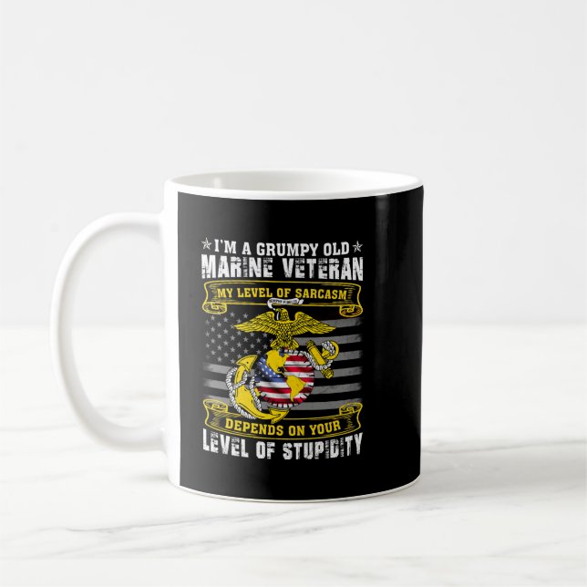 Mug Je Suis Un Vieux Vétérinaire De La Marine Grave Mo (Gauche)