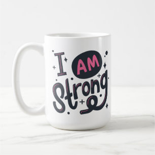 Mug Je suis une conception de typographie motivationne