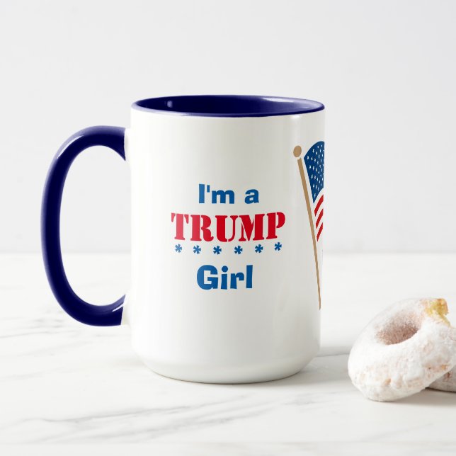 Mug Je suis une fille Trump USA  (Avec donut)