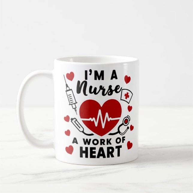 Mug Je suis une infirmière de coeur (Gauche)