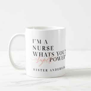 Mug Je suis une infirmière, quel est votre super-pouv
