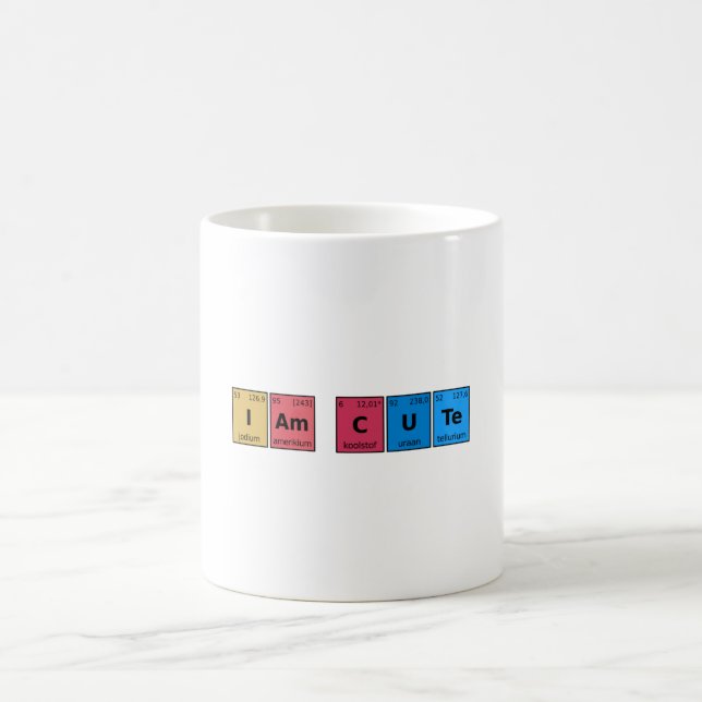 Mug Je suis une table périodique mignonne (Centre)