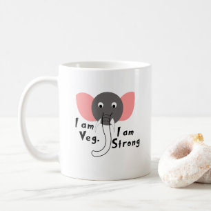 Mug Je suis Végétal Je suis Fort Bébé Éléphant Pour En