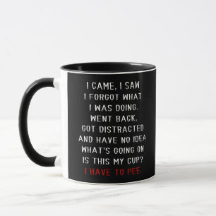 Mug Je suis venu, j'ai vu, j'ai oublié ce que je faisa
