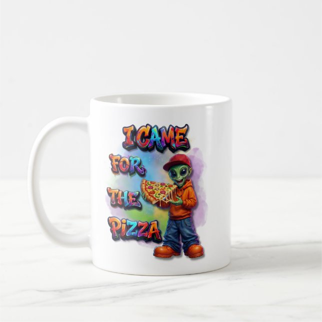 Mug Je suis venu pour la pizza Drôle de nourriture ali (Gauche)