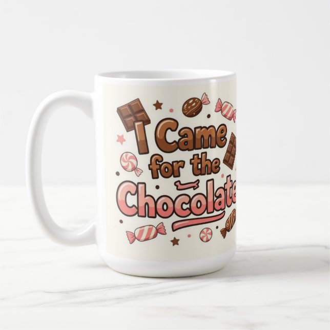 Mug Je suis venu pour le chocolat  (Gauche)