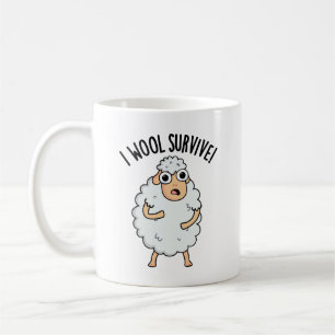 Mug Je survivrai Mouton drôle de jeu de mots laine