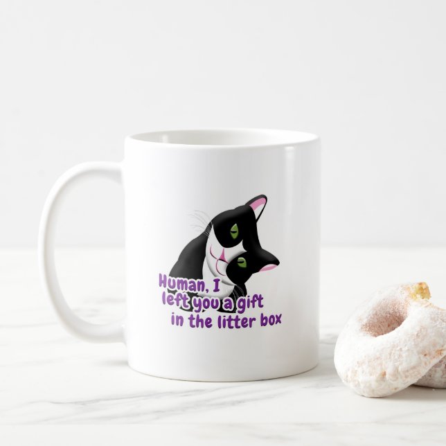 Mug Je t'ai laissé un chat cadeau (Avec donut)