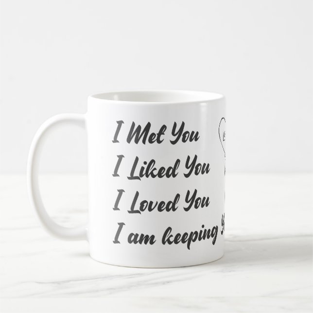 Mug Je T'Ai Rencontré, Je T'Aimais... Citation d'amour (Gauche)