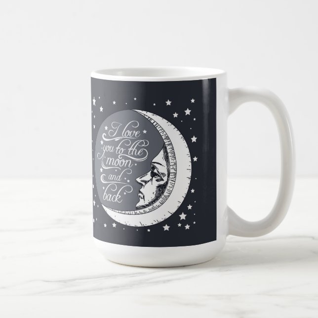 Mug Je t'aime à la lune et au dos (Droite)