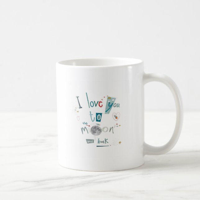 Mug Je t'aime à la lune et au dos (Droite)