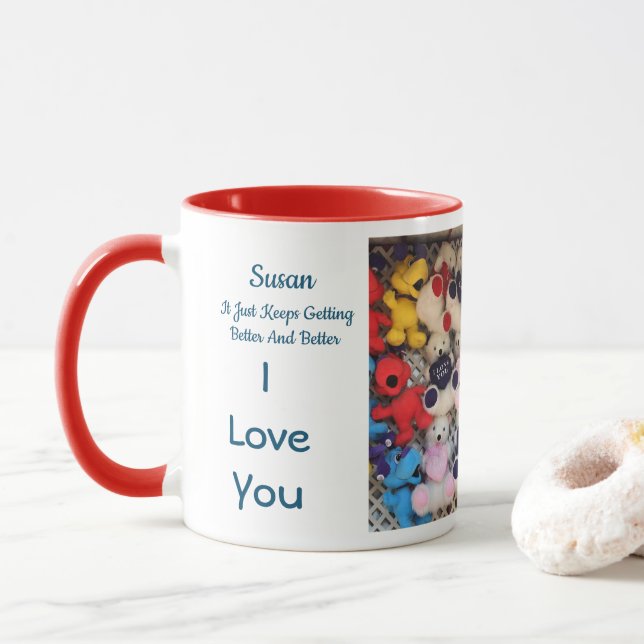 Mug Je t'aime Anniversaire Personnalisé (Avec donut)