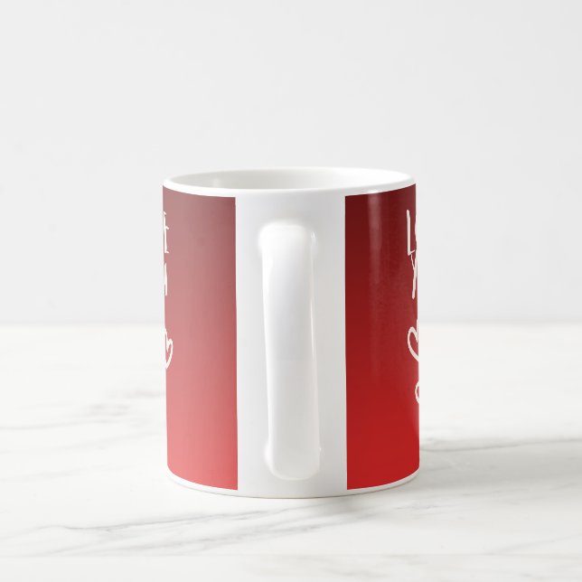 Mug Je t'aime avec des cœurs (Poignée)
