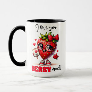 Mug Je t'aime baie beaucoup drôle fraise mignon cadeau