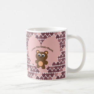 Mug Je t'aime Beary beaucoup ! Arrière - plan de coeu