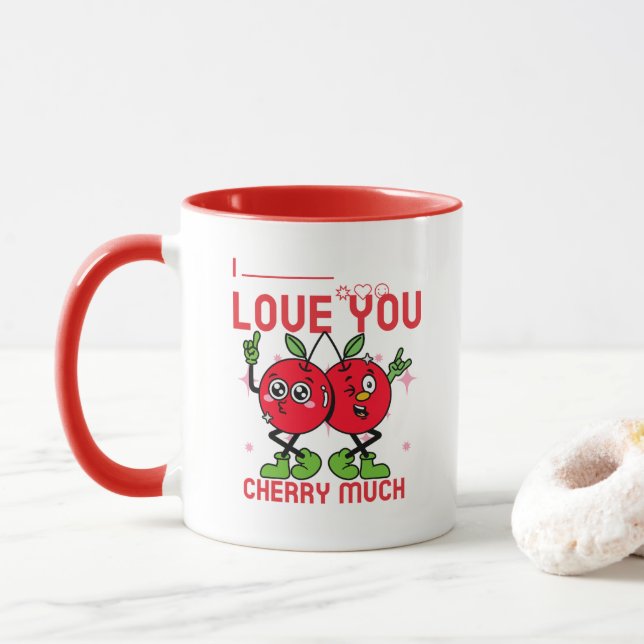 Mug Je T'Aime Beaucoup Cherry (Avec donut)