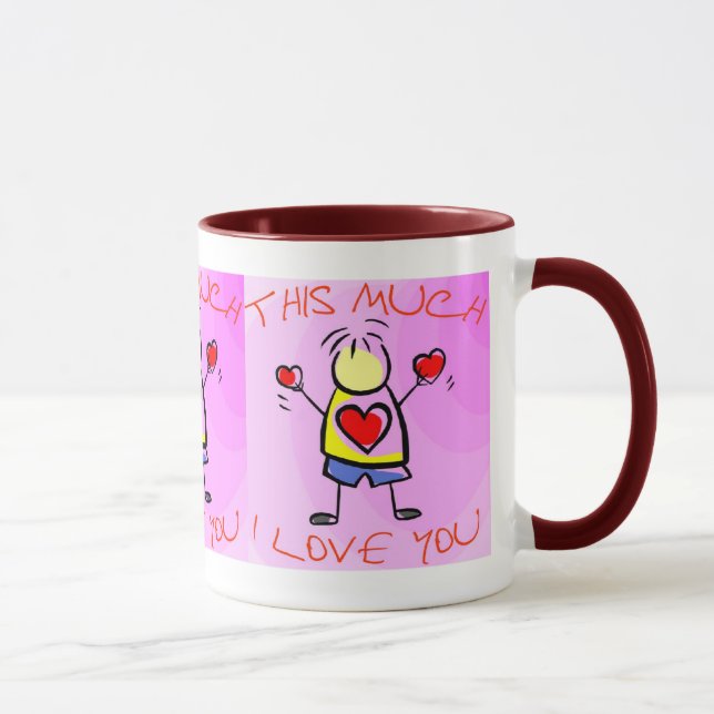 Mug Je t'aime ce beaucoup de (1) (Droite)