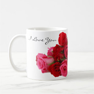 Mug Je t'aime Chérie Roses rouges et roses