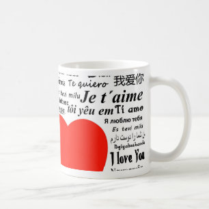 Mug Je t'aime dans différentes langues
