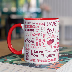 Mug Je T'Aime Dans Différentes Langues   Vacances