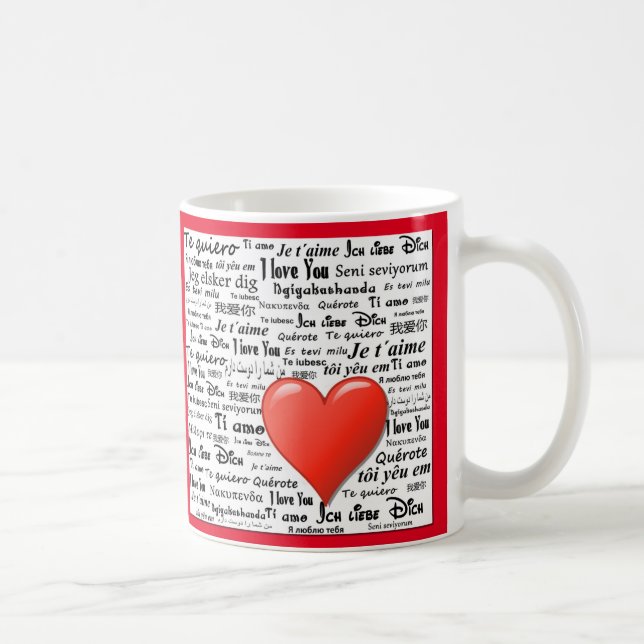 Mug Je t'aime dans plusieurs langues (Droite)