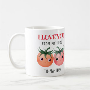 Mug Je t'aime de la tête aux pieds, tomates mignonnes