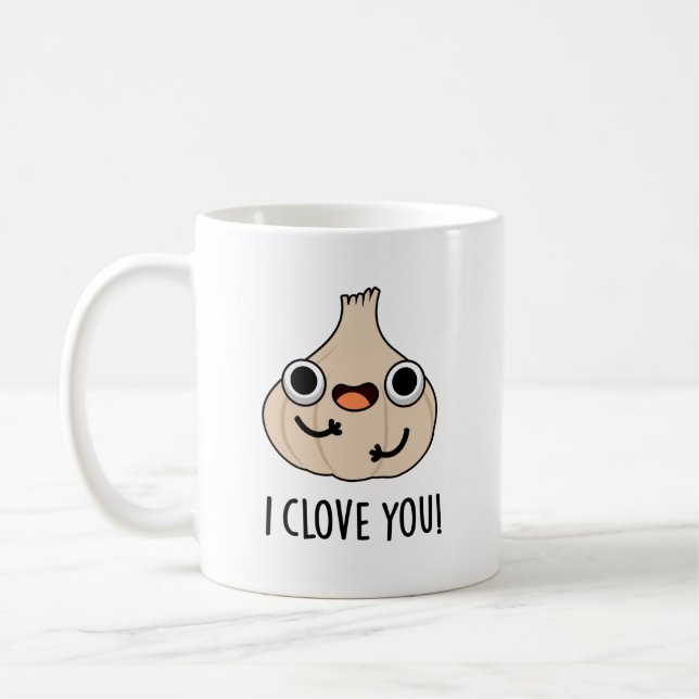 Mug Je T'Aime Drôle Pun Ail D'Épice (Gauche)