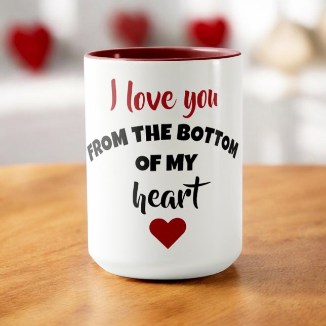 Mug Je t'aime du fond du cœur (Créateur téléchargé)