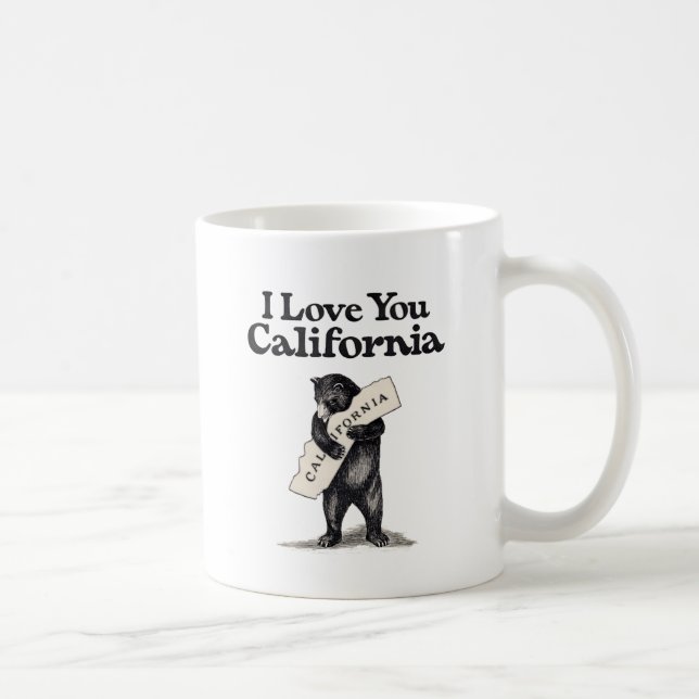 Mug Je t'aime étreinte d'ours de la Californie (Droite)