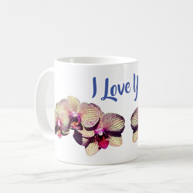 Mug Je T'Aime Fleur Orchidée (Devant gauche)