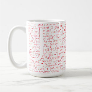 Mug Je t'aime J toi — Initiale personnalisée “J” roman