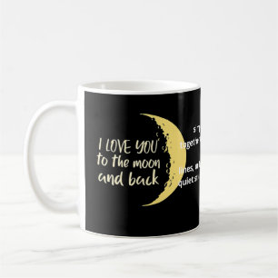 Mug Je t'aime jusqu'à la lune et demi-lune romantique