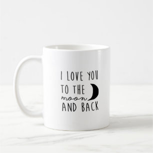 Mug Je t'aime jusqu'à la lune et retour, minimalisme s