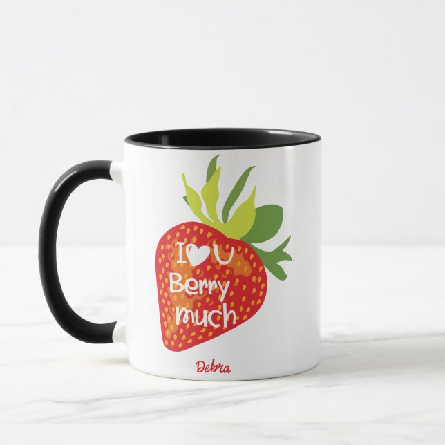 Mug Je t'aime la Saint-Valentin fraise (Gauche)