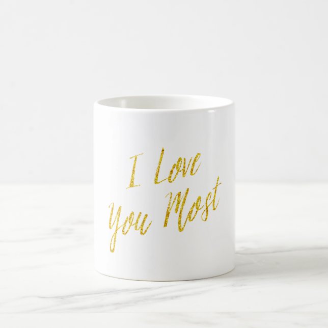 Mug Je T'Aime Le Plus Citer Gold Faux Parties scintill (Centre)