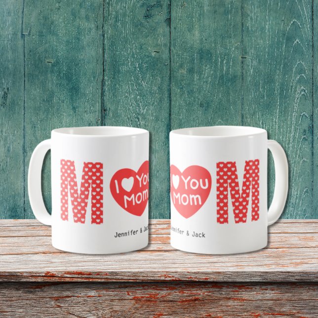 Mug Je t'aime Maman Coeur Rouge Motif Fête des Mères (Créateur téléchargé)