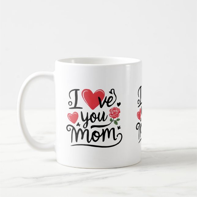 Mug Je t'aime maman, design pour enfants sincère (Gauche)