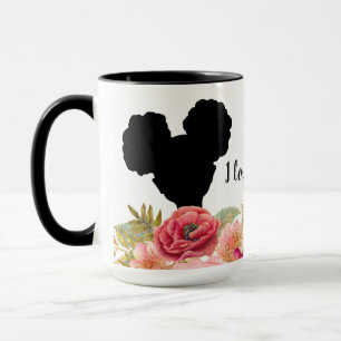 Mug Je T'Aime Maman !   Fille Afro Puffs   Fête des mè